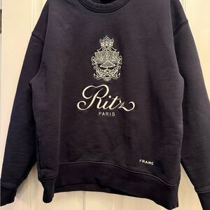 Frame Denim Ritz Paris Navy Crewneck Sweatshirt
